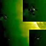 Satellite image capturing EMV's around the Sun.